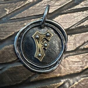 Sterling silver "F" pendant